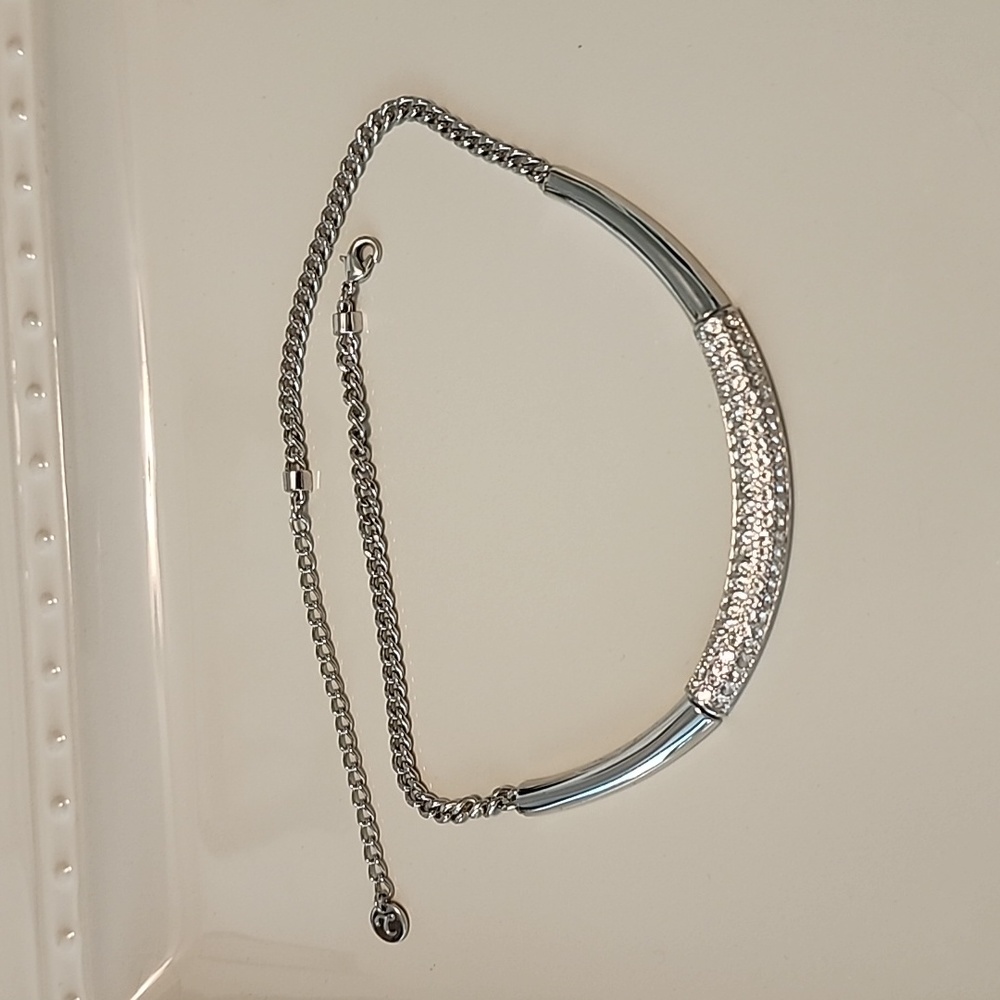 Touchstone Crystal White Collar Necklace